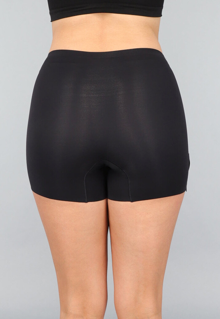 Zwarte Naadloze Skort met Geschulpte Rand