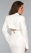 Witte Blazer Jurk met Cut Out