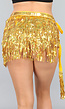 Goud Glitter Omslag Rokje met Pailletten Fringe