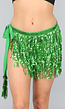 Groene Glitter Fringe Wikkel Rok