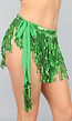Groene Glitter Fringe Wikkel Rok