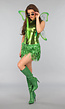 Groene Glitter Fringe Wikkel Rok