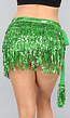 Groene Glitter Fringe Wikkel Rok