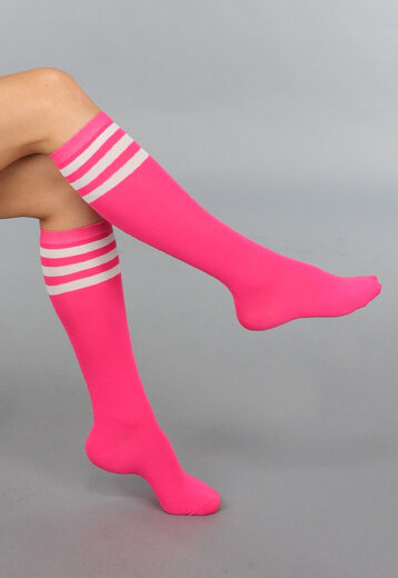 Felroze Sokken met Streepdetails