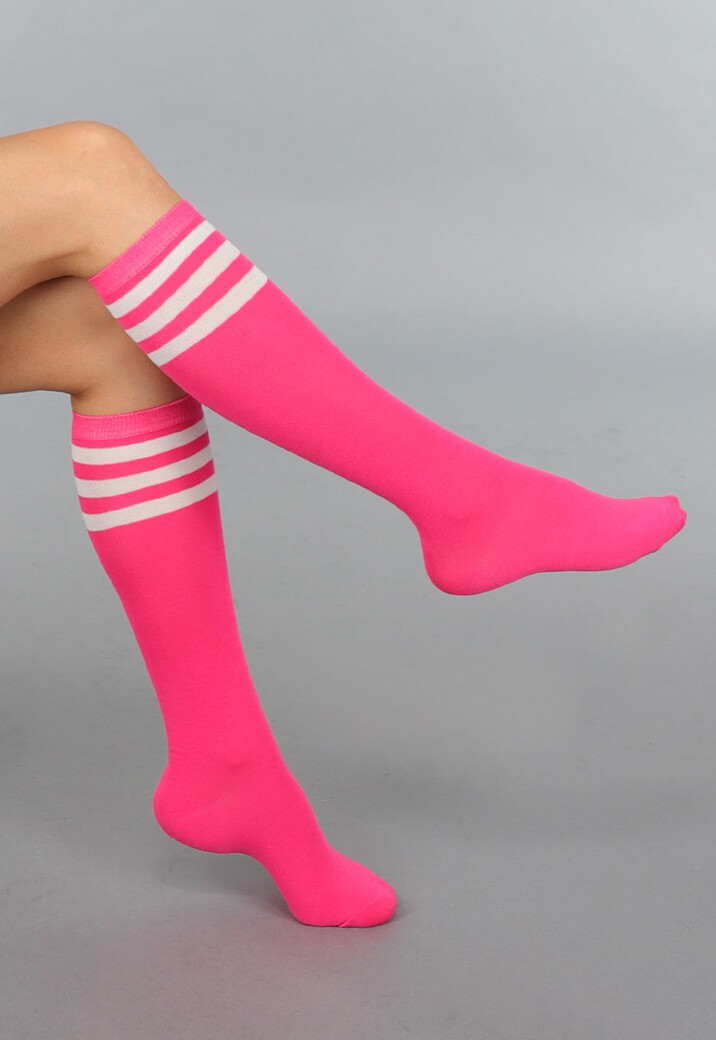 Felroze Sokken met Streepdetails