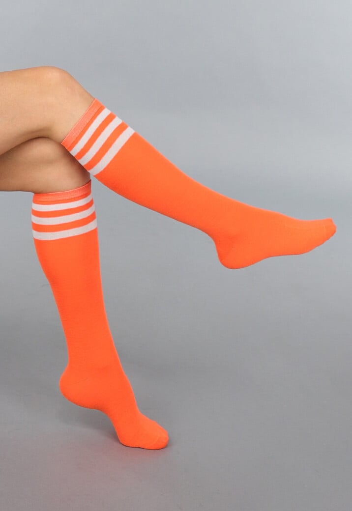 Feloranje Gestreepte Kousen