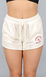 Ecru Jogger Short met Rode Tekst