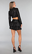 Shiny Glitter Skort in Zwart