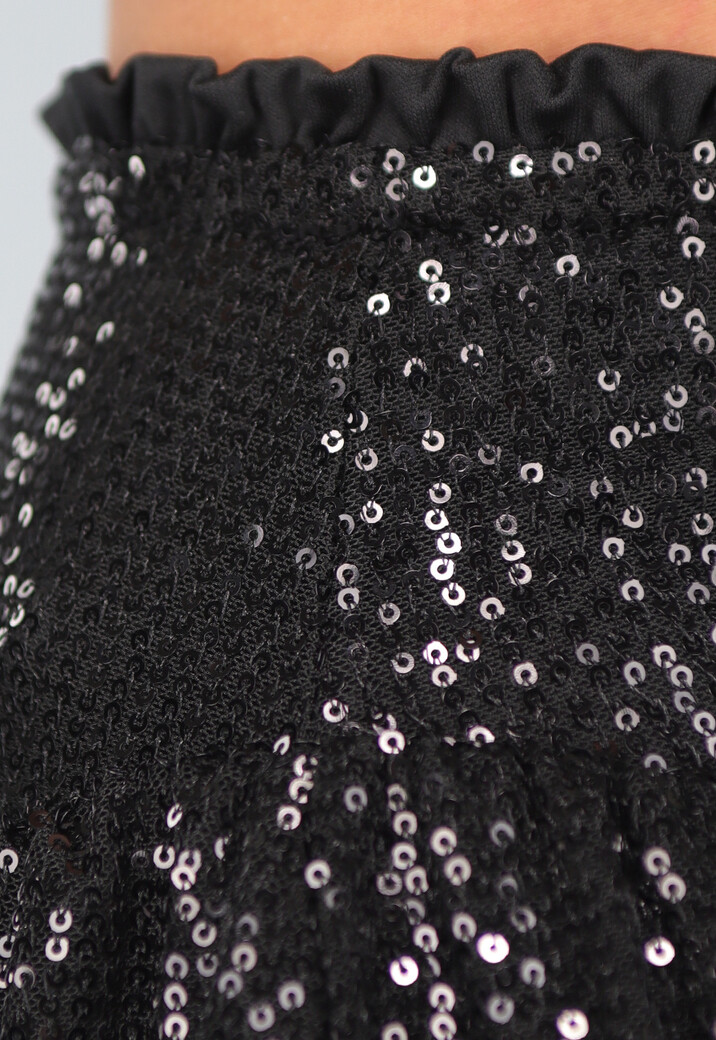 Shiny Glitter Skort in Zwart