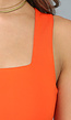 Oranje Top met Vierkant Uitgesneden Hals