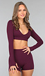 Aubergine Longsleeve stretch Sporttop
