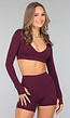 Aubergine Longsleeve stretch Sporttop