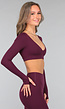 Aubergine Longsleeve stretch Sporttop