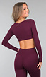 Aubergine Longsleeve stretch Sporttop