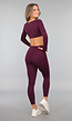 Aubergine Longsleeve stretch Sporttop