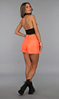 Neon Oranje Skort met Cargo Zakken