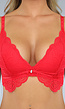 Rode Kanten Crop Top met Padding