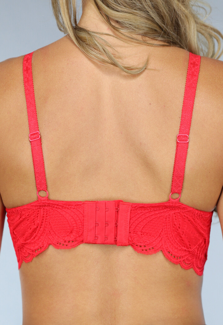 Rode Kanten Crop Top met Padding