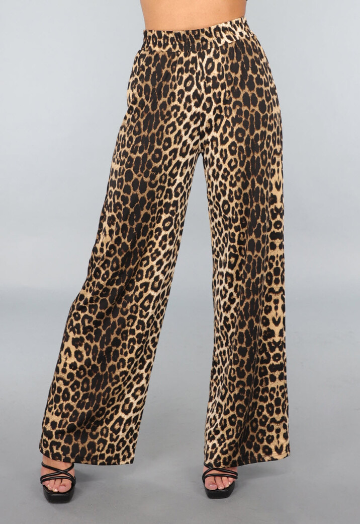 Tall Leopard Stretch Palazzo Broek