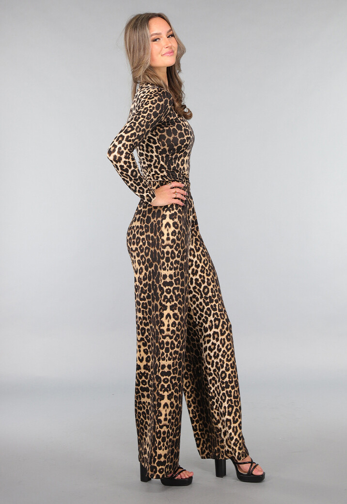 Tall Leopard Stretch Palazzo Broek