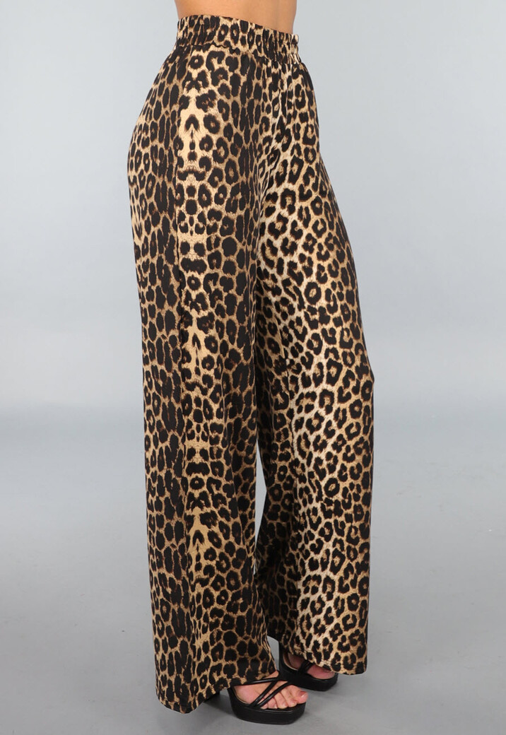 Tall Leopard Stretch Palazzo Broek