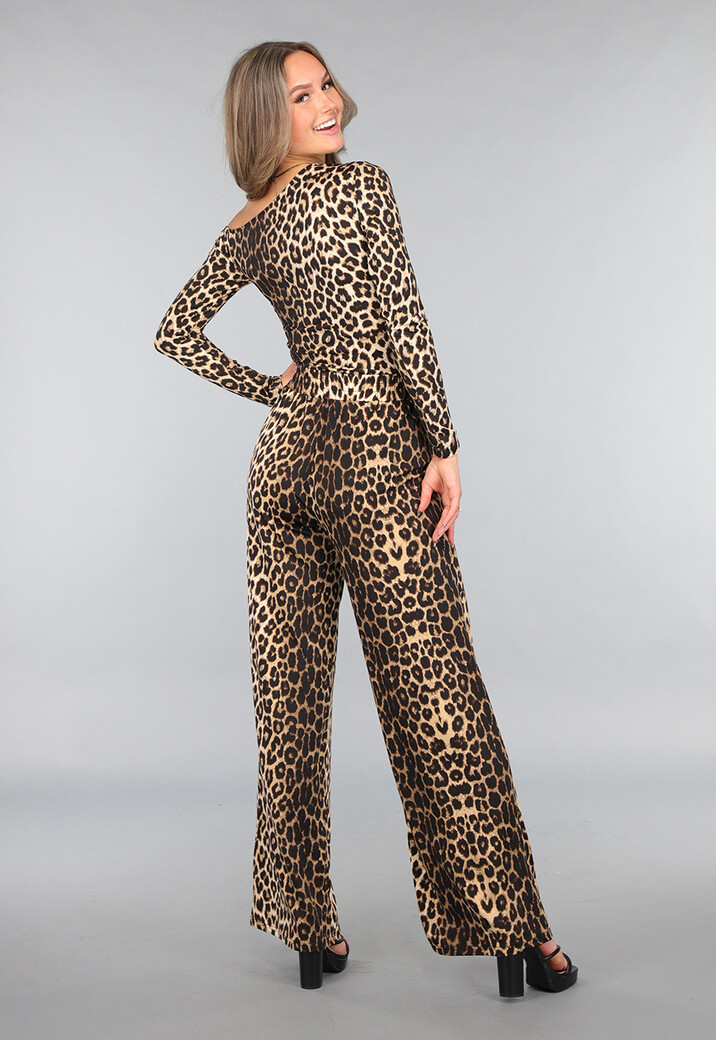 Tall Leopard Stretch Palazzo Broek