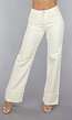 Beige Straight Leg Jeans met Omgeslagen Pijpen