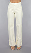 Beige Straight Leg Jeans met Omgeslagen Pijpen