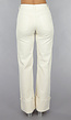 Beige Straight Leg Jeans met Omgeslagen Pijpen