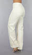 Beige Straight Leg Jeans met Omgeslagen Pijpen