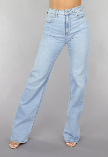 Redial Jeans  Tall High Waist Lichtblauwe Straight Leg Jeans