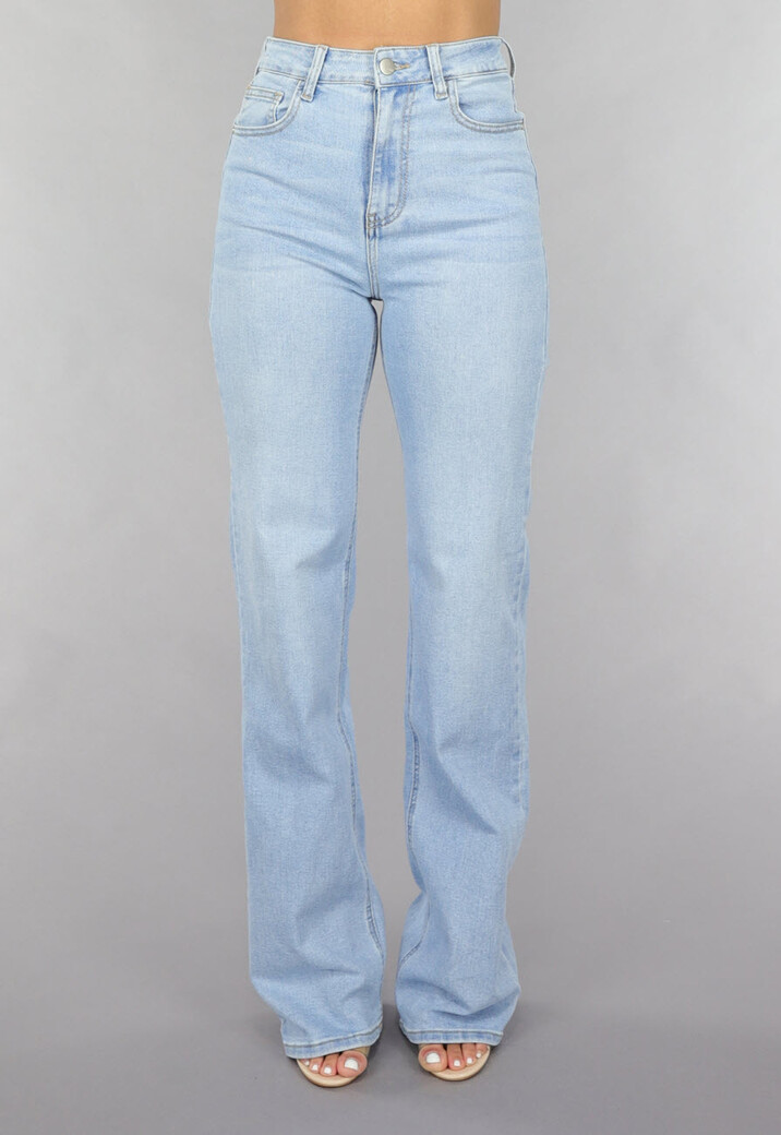 Tall High Waist Lichtblauwe Straight Leg Jeans