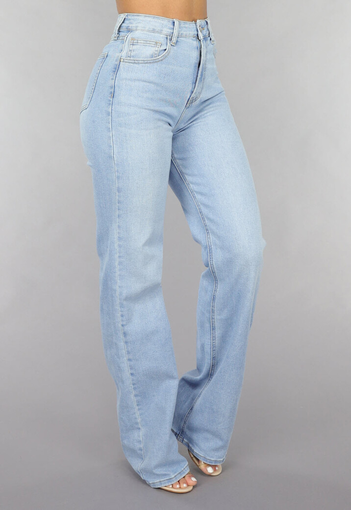 Tall High Waist Lichtblauwe Straight Leg Jeans