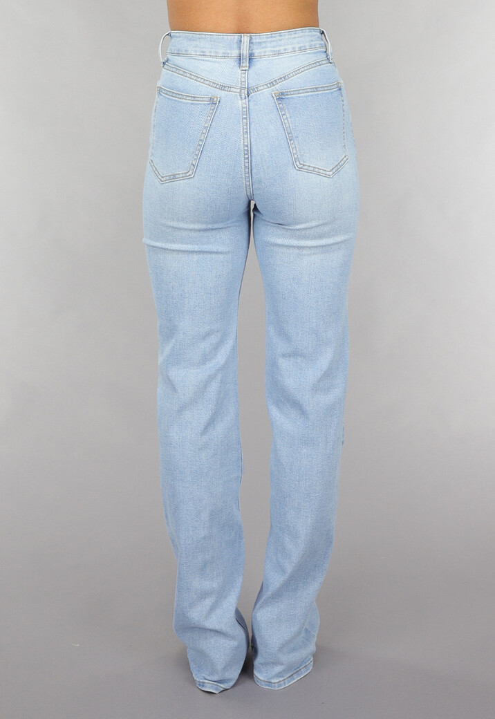 Tall High Waist Lichtblauwe Straight Leg Jeans