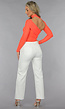 High Waist Straight Leg Witte Petite Jeans