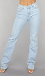 Lichtblauwe Tall Mid Waist Straight Leg Jeans
