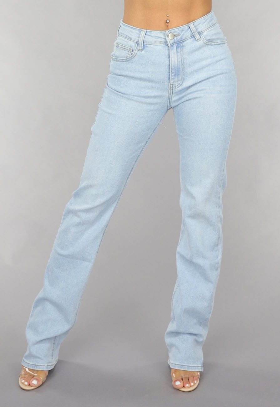 Mid-Waisted Straight-Leg Jeans
