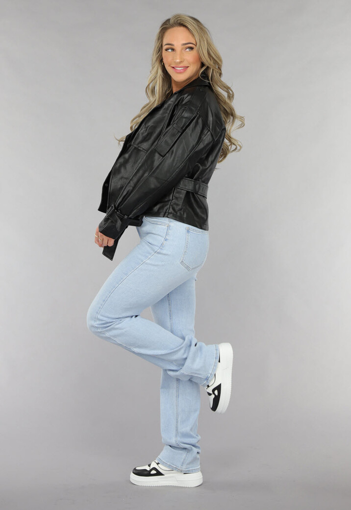 Lichtblauwe Tall Mid Waist Straight Leg Jeans