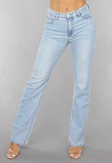 Redial Jeans  Lichtblauwe Mid Waist Straight Leg Jeans