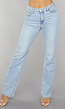 Lichtblauwe Mid Waist Straight Leg Jeans