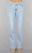 Lichtblauwe Mid Waist Straight Leg Jeans
