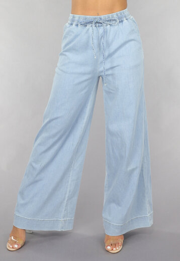 Wide Leg Jogger Jeans met Elastische Taille