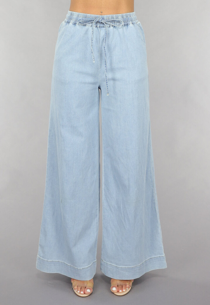 Wide Leg Jogger Jeans met Elastische Taille