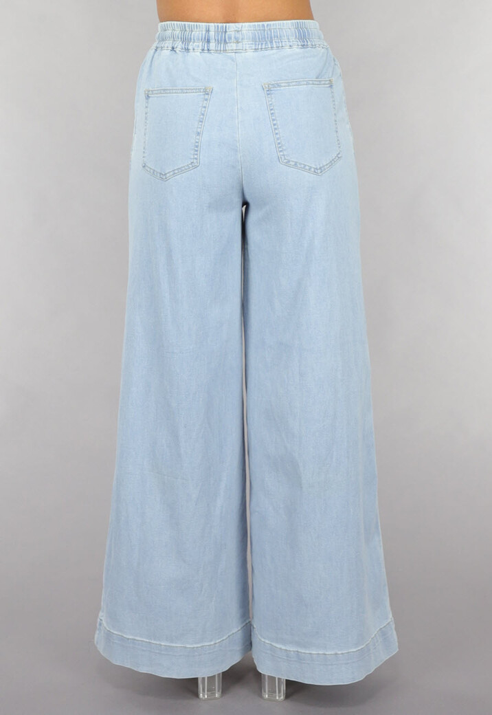 Wide Leg Jogger Jeans met Elastische Taille