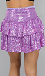 Lila Geplooide Glitter Skort