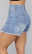 Denim Skort met Naden en Rafels