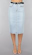 Midi Denim Rok met Studs en Riempje