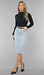 Midi Denim Rok met Studs en Riempje