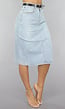 Midi Denim Rok met Studs en Riempje