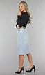 Midi Denim Rok met Studs en Riempje
